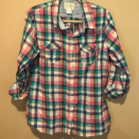 Passport Tops - Plaid button down top