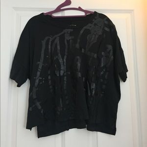 Rag & Bone black graffiti crop top