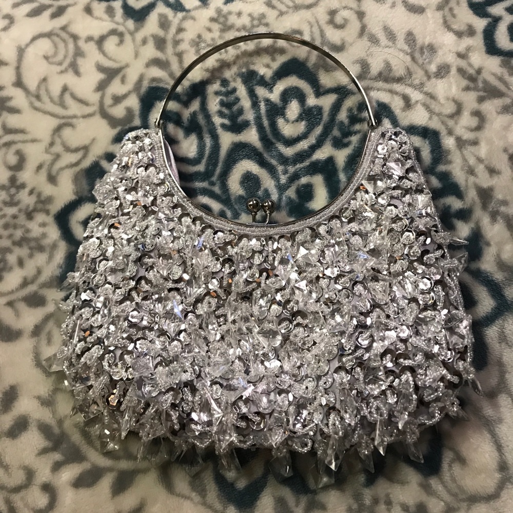 Small Silver Glitter Purse