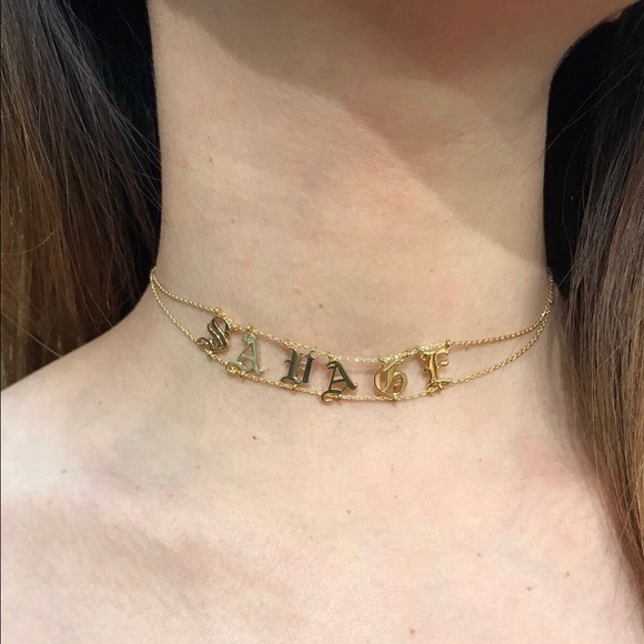 SAVAGE Gold Old English Choker - Picture 3 of 3