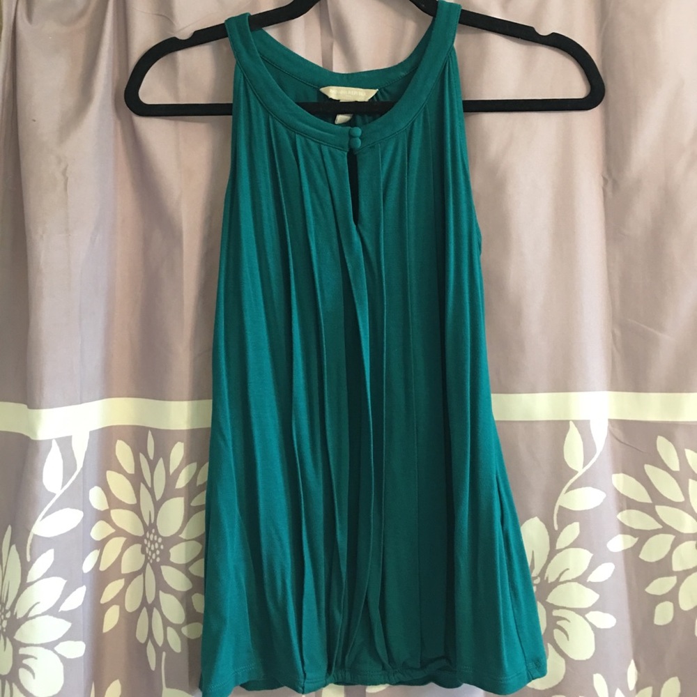 Pleated emerald green top