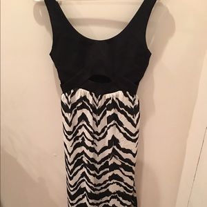 Black and white floor length maxi