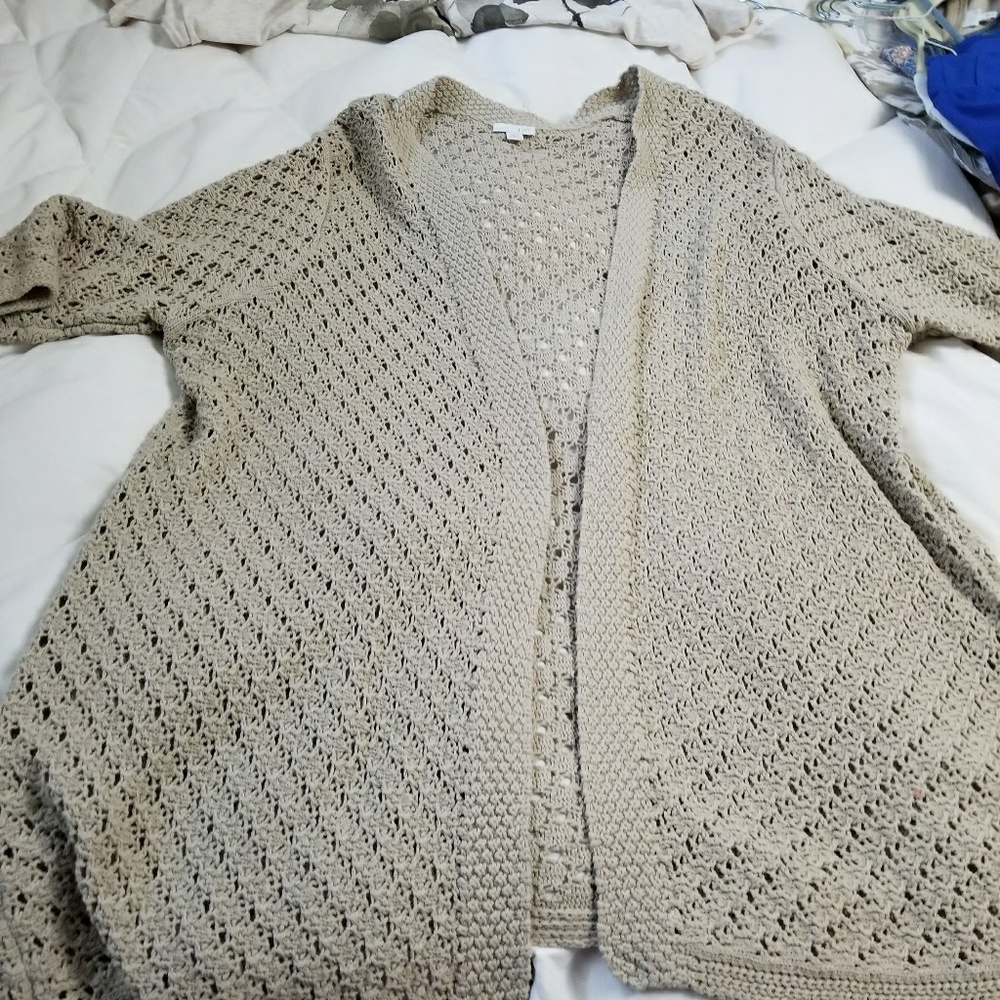Jjill size 2X crochet open knit sweater