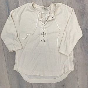 Madewell XS lace up tee