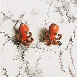 New- Octopus post earrings - pinup nautical cute