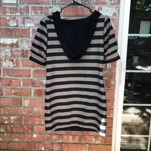 C Slye Striped Hooded Dress