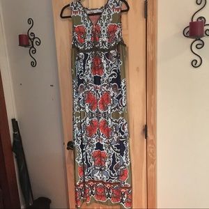 Zip-Up Floral Maxi Dess