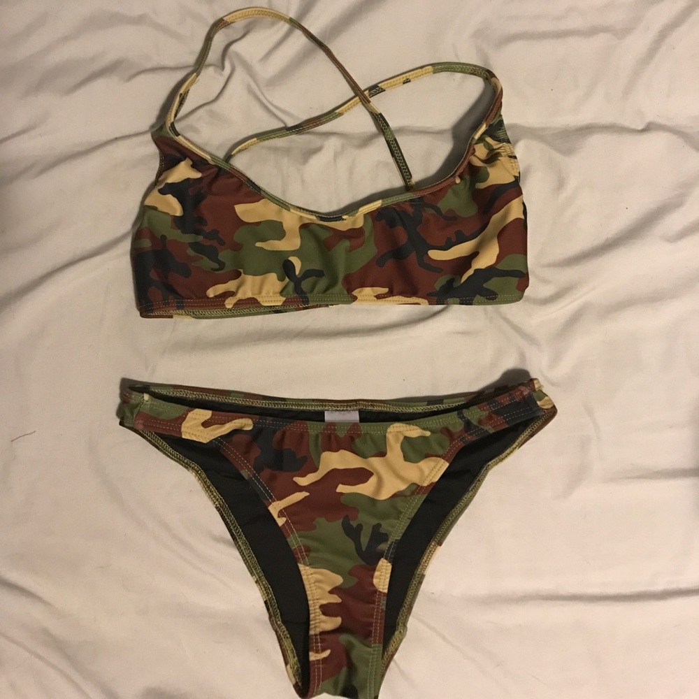 Kylie Camo Collection Green Camo Bikini NWT Size S