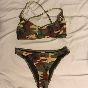 Kylie Camo Collection Green Camo Bikini NWT Size S