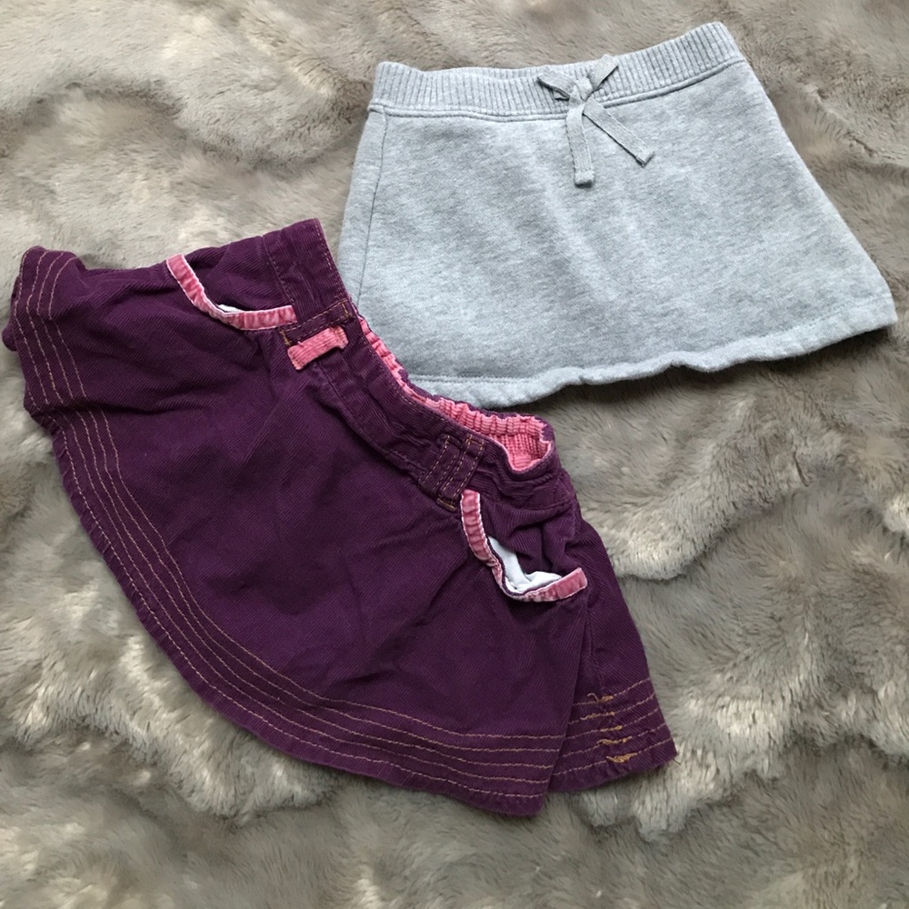 Bundle 12m gray skirt  & 12-18m purple Corduroy