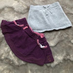 Bundle 12m gray skirt  & 12-18m purple Corduroy