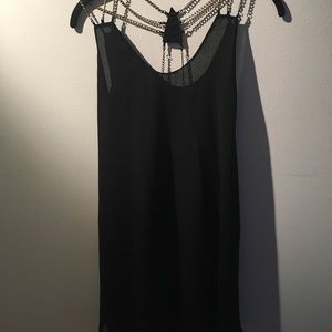 Black Chain Strapped Going Out Dress