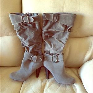 LIKE NEW Gray Bamboo Tall Boots- 8 1/2
