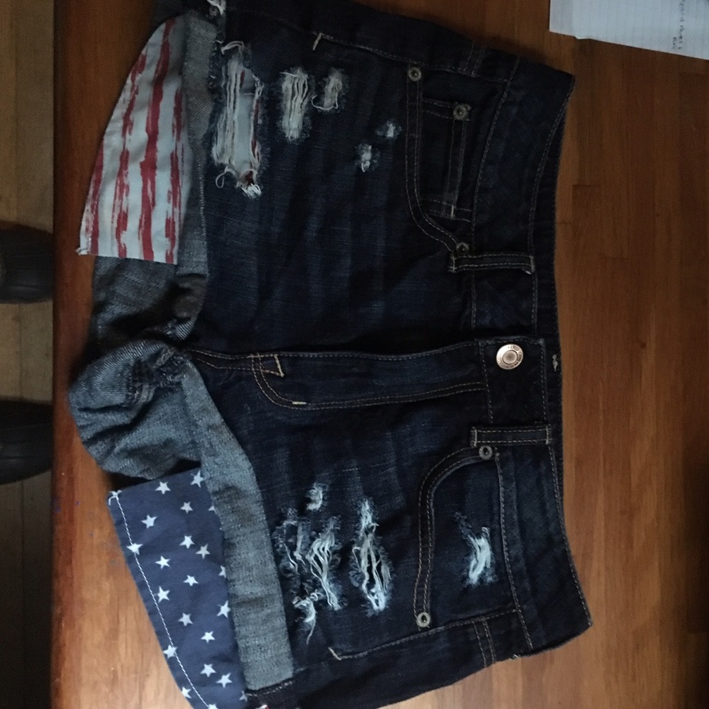 American eagle america printed high waisted shorts