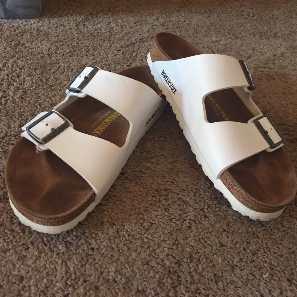 White Arizona Birkenstocks!!