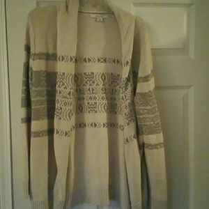 Gray and tan sweater