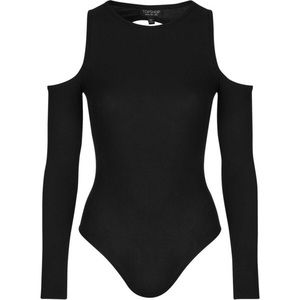 Topshop long sleeve cutout shoulder bodysuit small