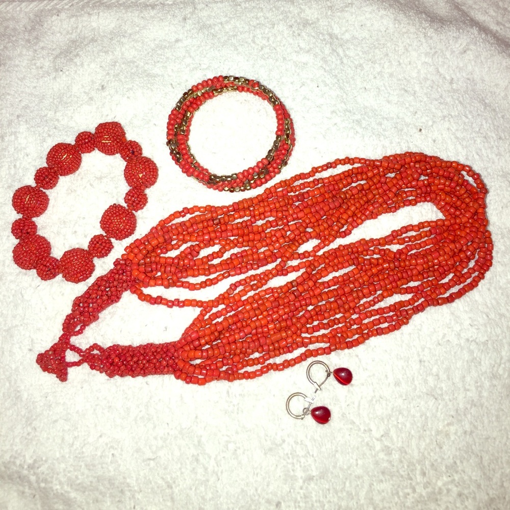 Coral Jewelry set