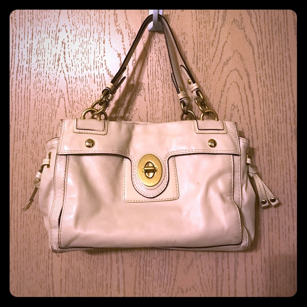 Coach White Leather Handbag