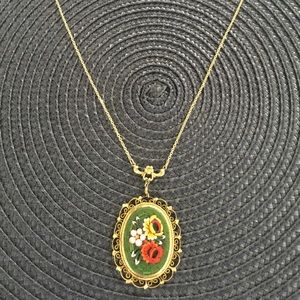 Antique Italian pendant w/14K gold necklace.