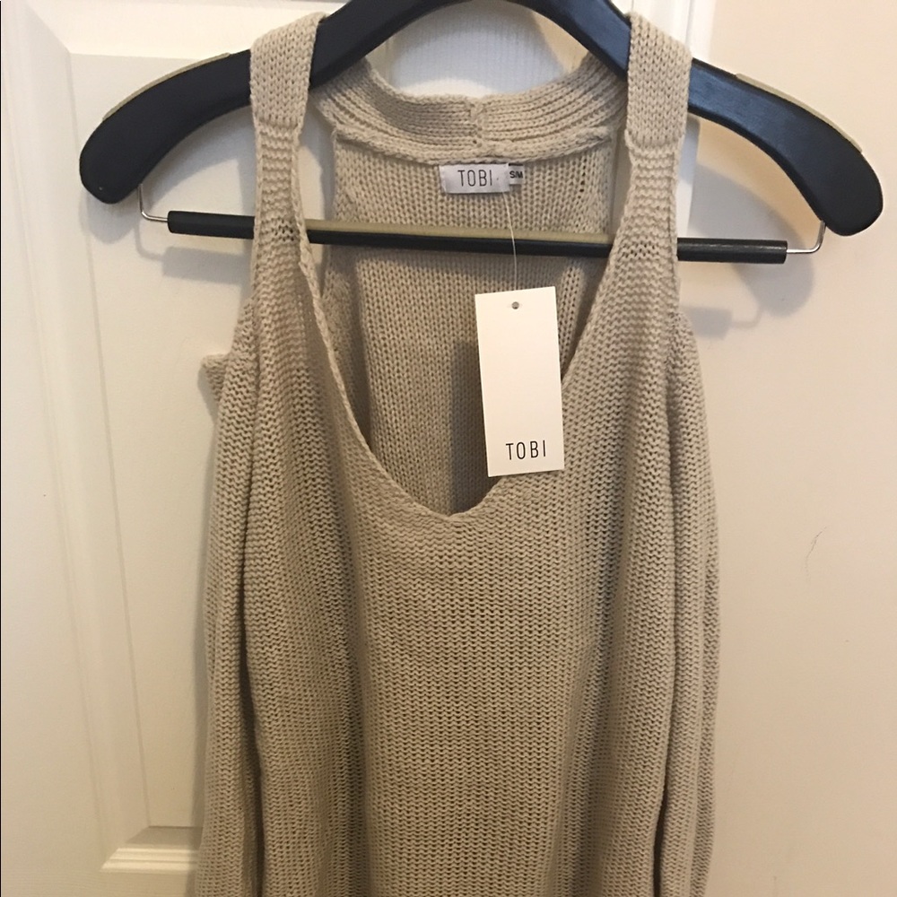 Tobi: Tan Cut-Out Sweater