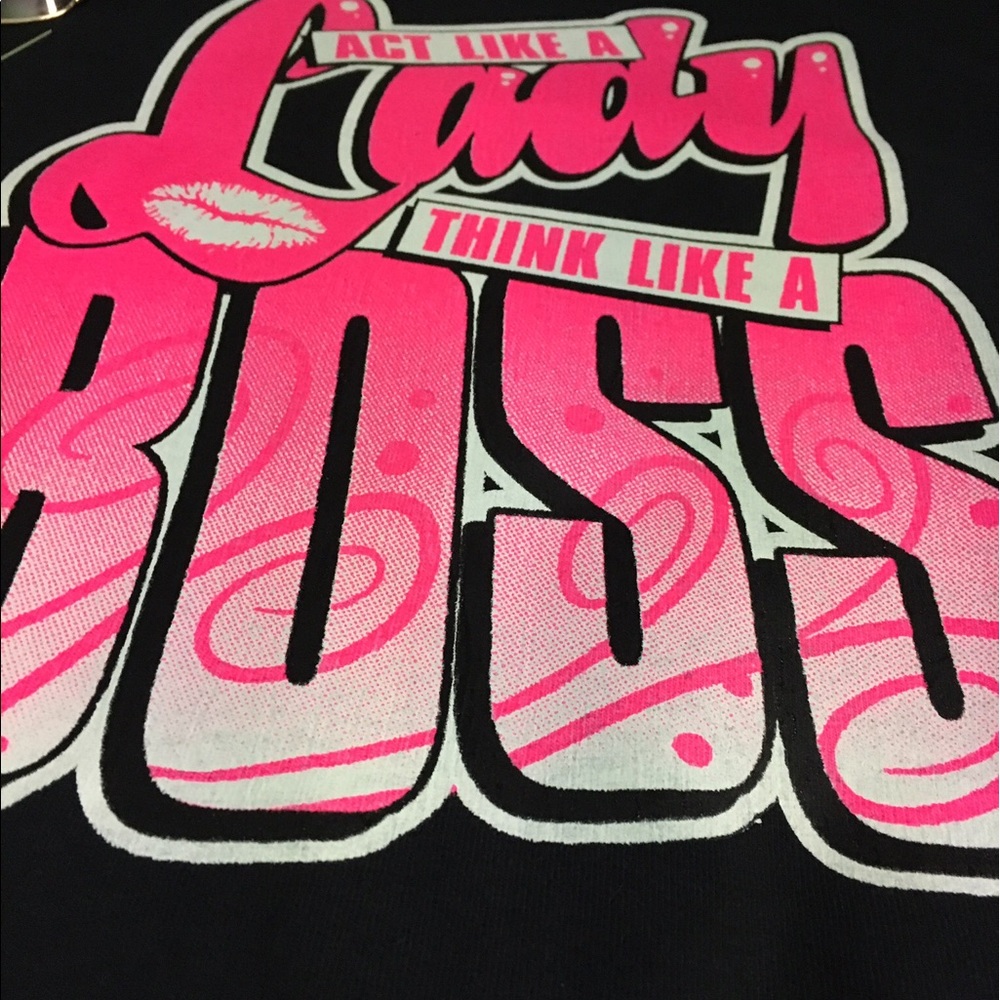 Party Sale 🎉 Lady Boss Black Short Sleeve Graphic Tee