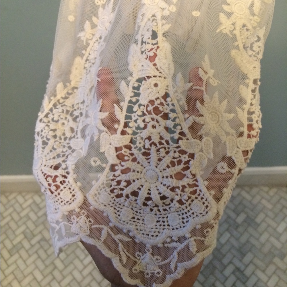 SOLD Bohemian net crochet lace top