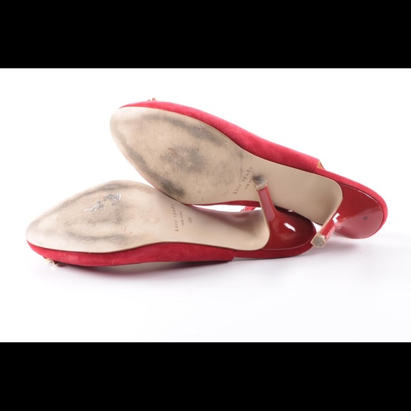 KATE SPADE soft red suede slingback heels - Picture 8 of 8