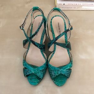 Alexandre Birman Snake Wedge Sandals