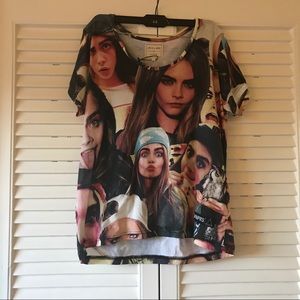 eleven paris / cara delevigne printed shirt