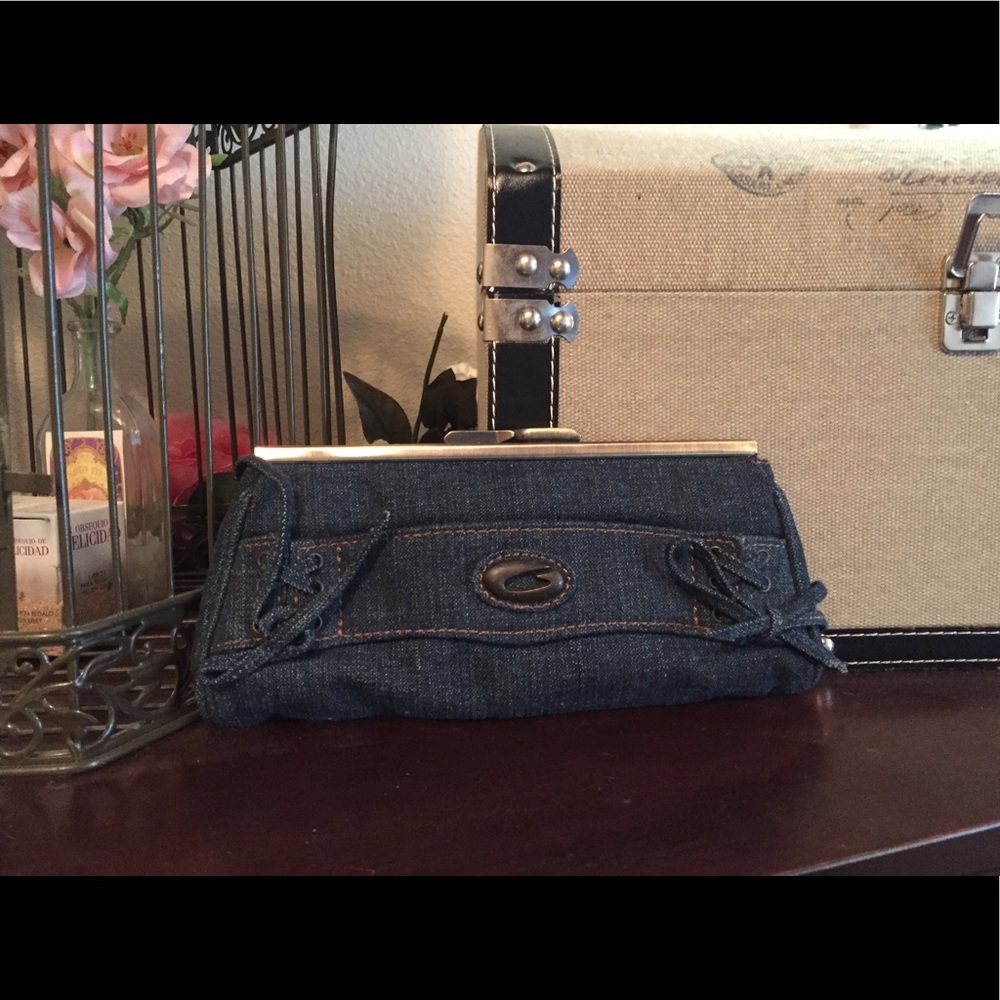 Guess denim clutch