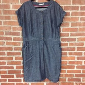 Boden Chambray Pintuck Lightweight Denim Dress