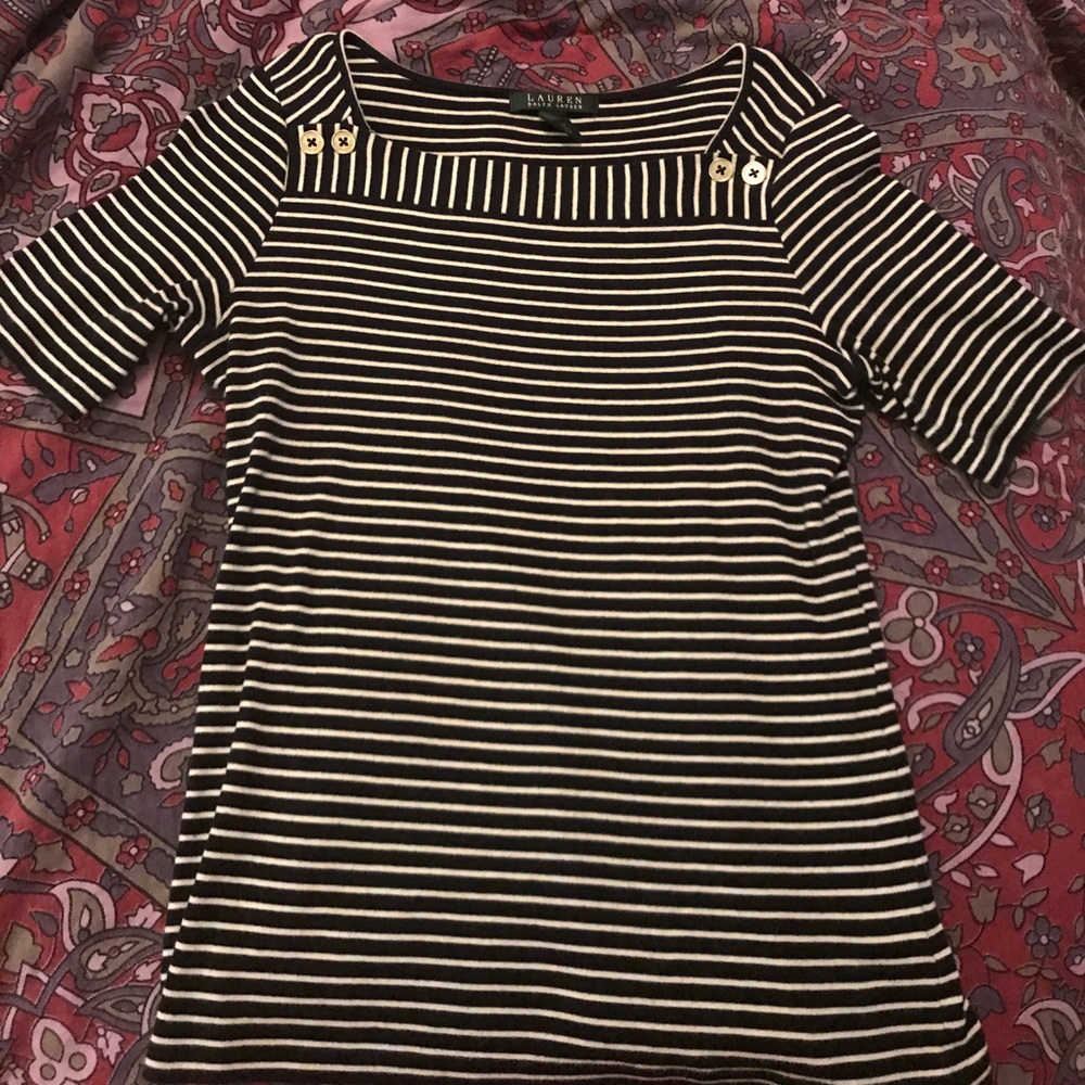 Ralph Lauren blue and white striped cotton shirt