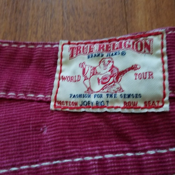 True Religion big joey pinkish red corduroy 26 - Picture 3 of 4