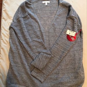 Sheer silver oversized lightweight sweater