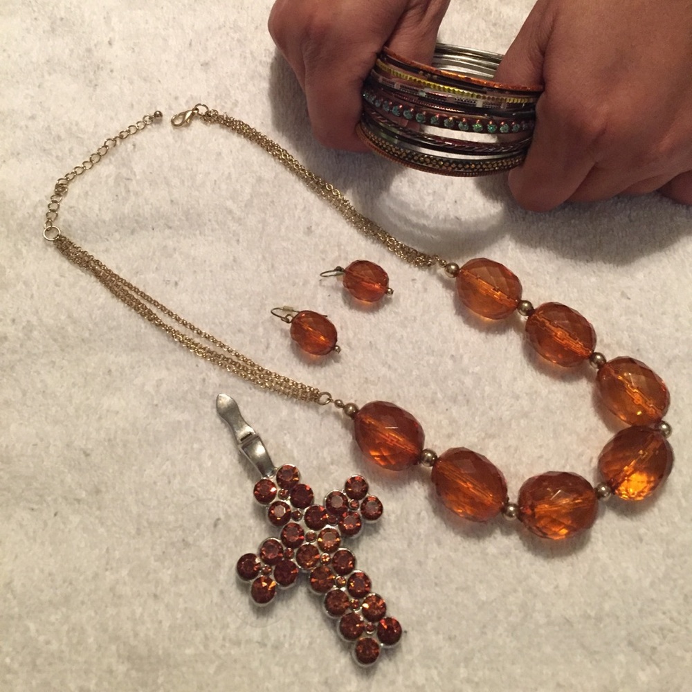 Burnt Orange Jewelry set