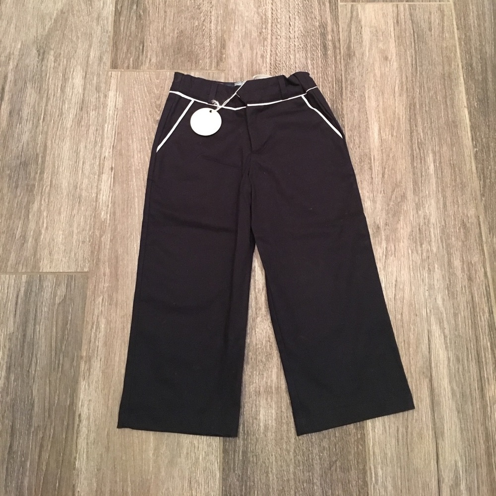 NWT Lunchbox navy pants with white piping detail.