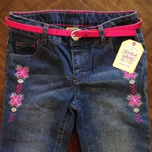 NWT Faded Glory Belted Denim Jeans