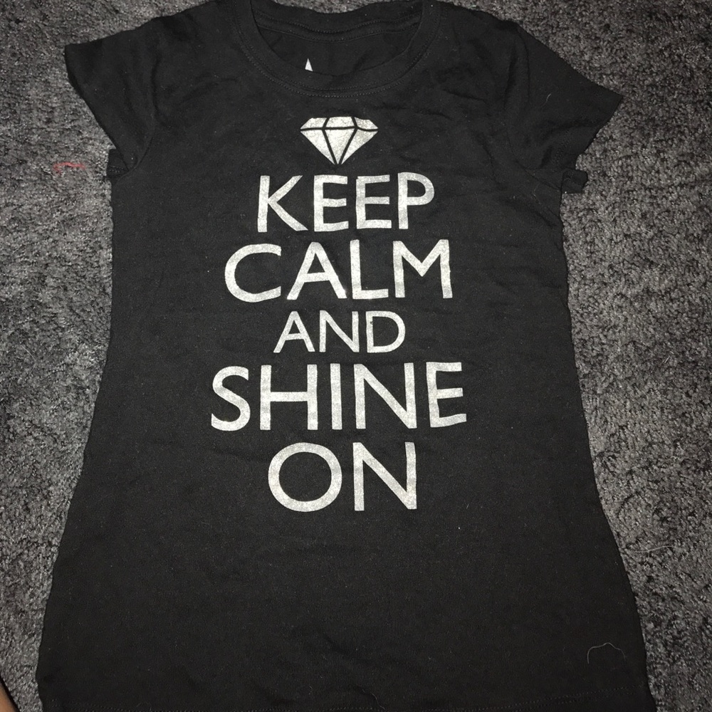 Girls tee with glitter writing