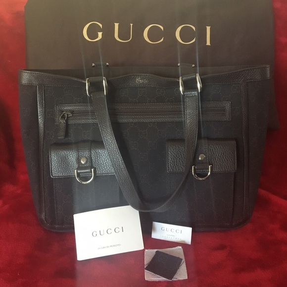 Gucci Double Handle Abbey Canvas Tote - Picture 3 of 8