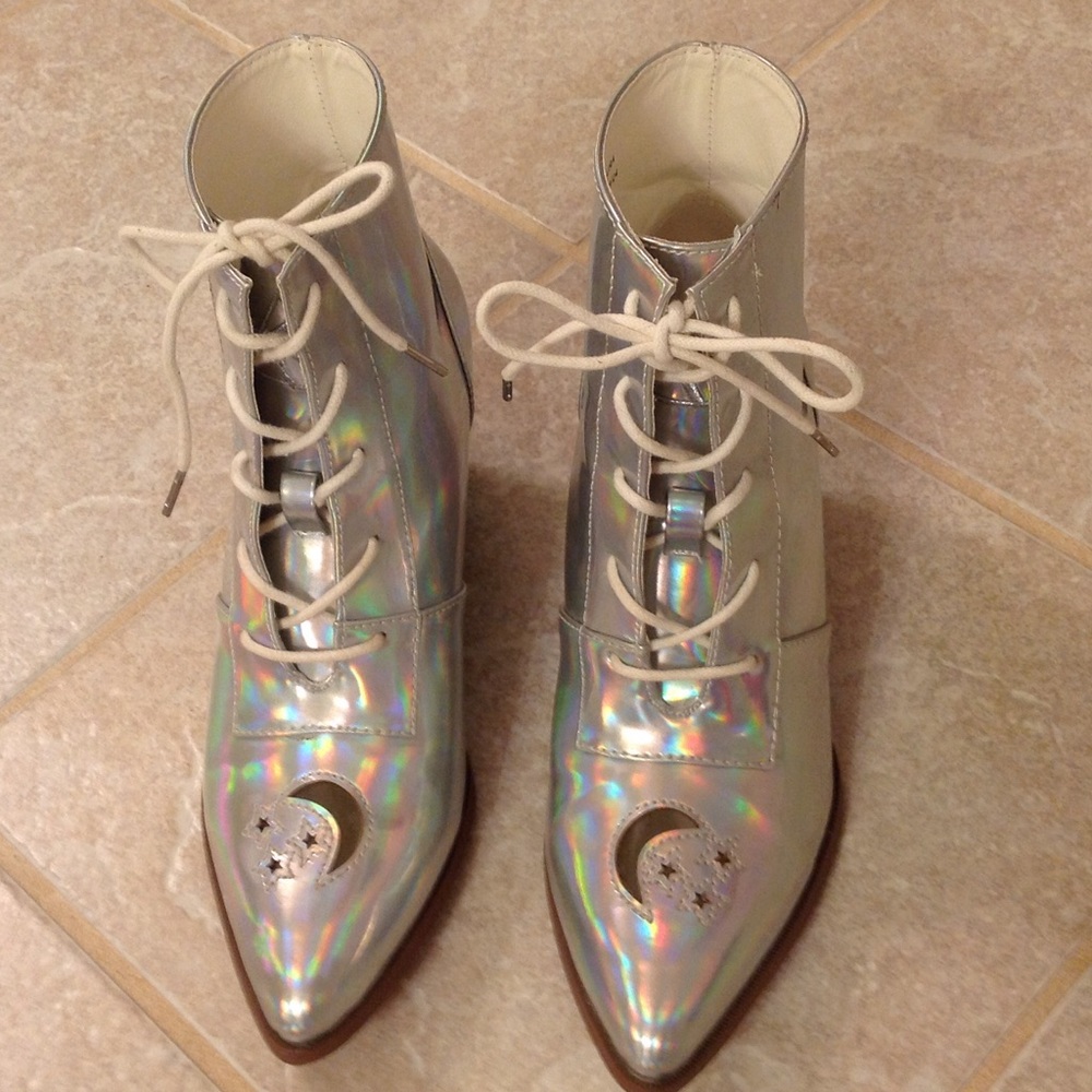 Silver holographic Boots-RESERVED for BUYER