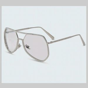 Brand New Lux Diamond Pave Toned/Clear Sunglasses