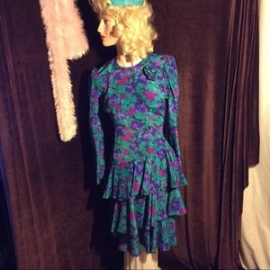 Aqua multicolor floral dress