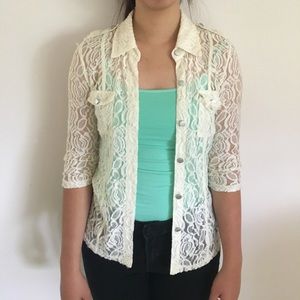 White lace cardigan