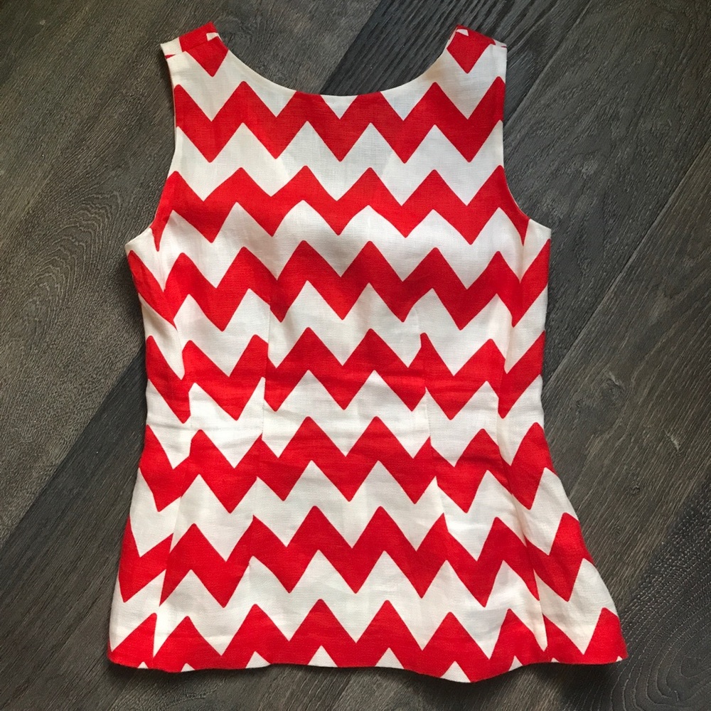 Kate Spade Chevron Print 100% Linen Top! *FUN*