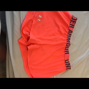 Neon Orange Under armor shorts