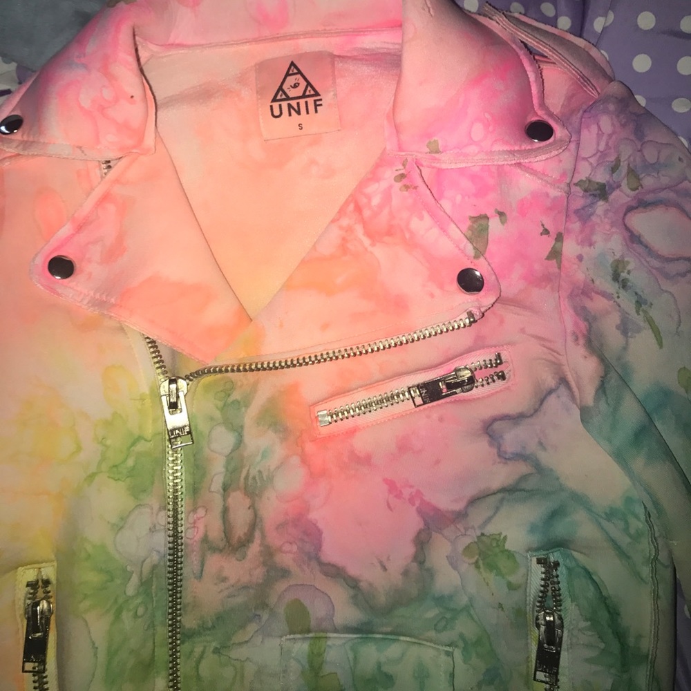 UNIF MOTO tie Die jacket