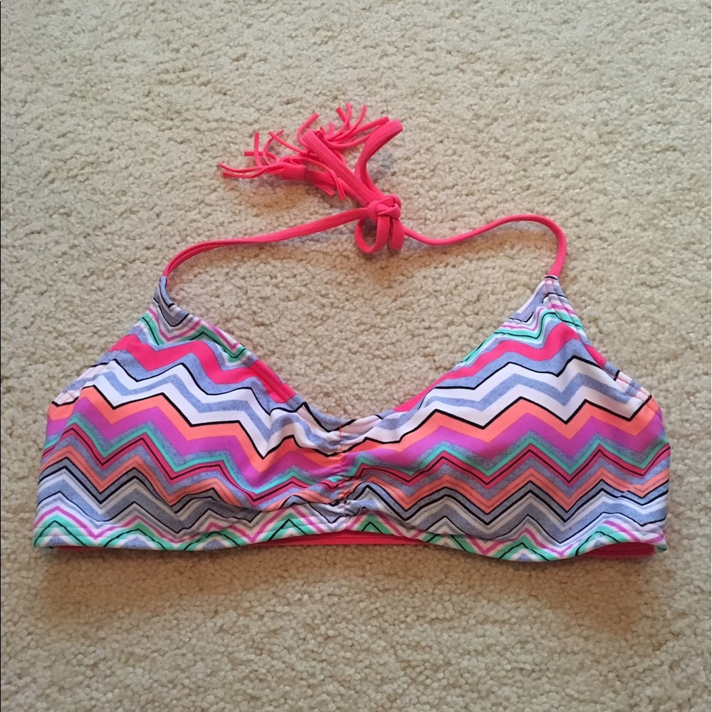 Multi-Colored Chevron Bikini Top