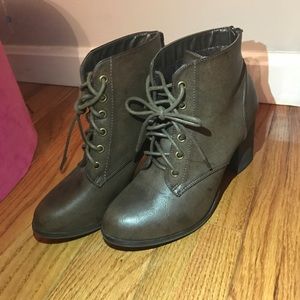 Brown heeled booties