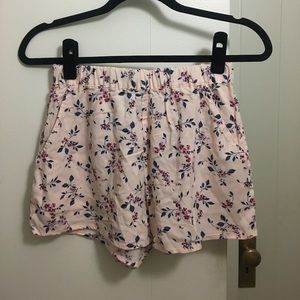 Pink floral shorts